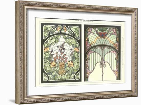 Art Nouveau Stained Glass-null-Framed Premium Giclee Print