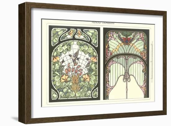 Art Nouveau Stained Glass-null-Framed Premium Giclee Print