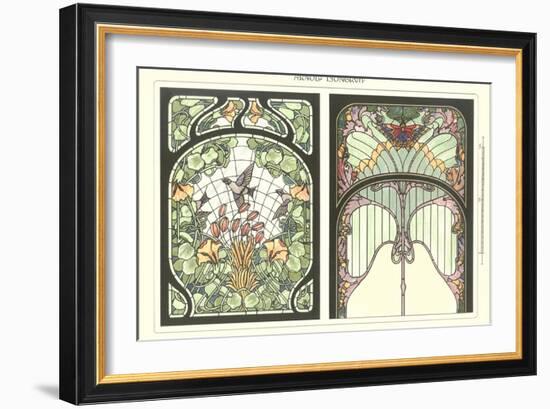 Art Nouveau Stained Glass-null-Framed Premium Giclee Print