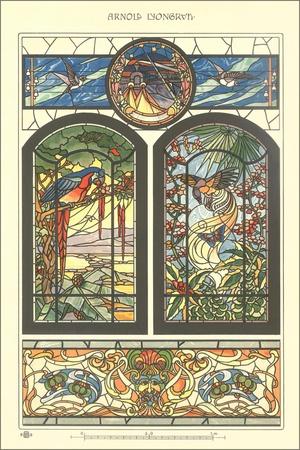 Art Nouveau Stained Glass' Art Print | Art.com
