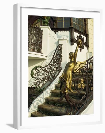 Art Nouveau Staircase at Hanava Pavilion, Prague, Czech Republic, Europe-Strachan James-Framed Photographic Print