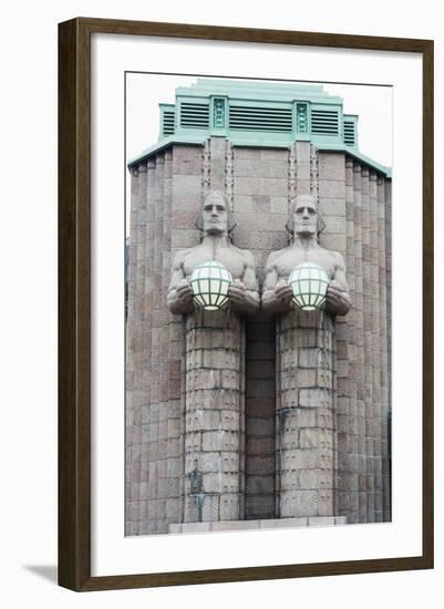 Art Nouveau Statues Designed by Emil Wikstrom at Rautatieasema Train Station-Christian Kober-Framed Photographic Print
