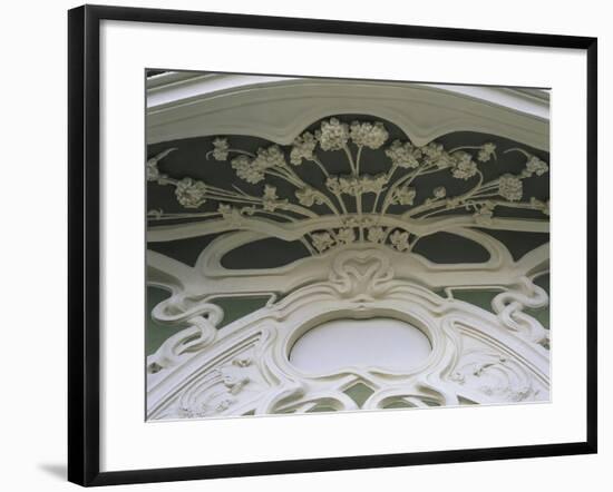 Art Nouveau Stucco, Decorative Detail of House Ruggeri, Pesaro, Marche, Italy-null-Framed Giclee Print