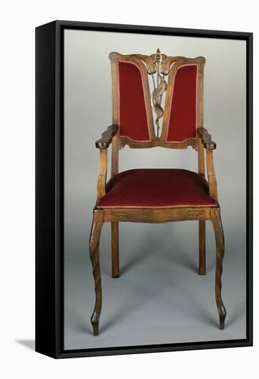 Art Nouveau Style Armchair, Carved Walnut, Italy-null-Framed Premier Image Canvas