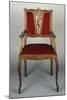 Art Nouveau Style Armchair, Carved Walnut, Italy-null-Mounted Giclee Print