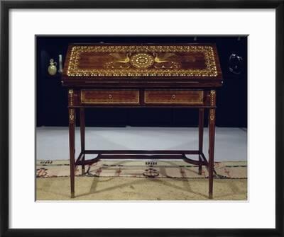 Art Nouveau Style Writing Desk 1910 Rosewood Inlaid With Ivory