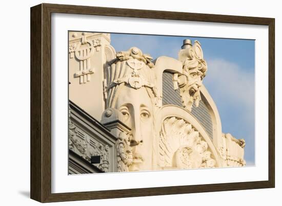 Art Noveau architecture in Central Riga, Latvia, Baltic States, Europe-Ben Pipe-Framed Photographic Print