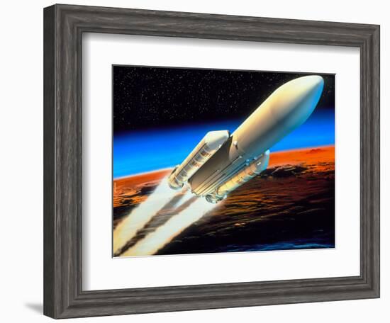 Art of Launch of Ariane 5 Rocket-David Ducros-Framed Premium Photographic Print