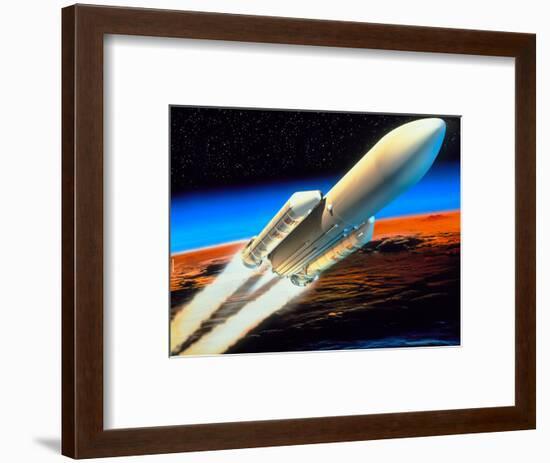 Art of Launch of Ariane 5 Rocket-David Ducros-Framed Premium Photographic Print