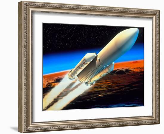 Art of Launch of Ariane 5 Rocket-David Ducros-Framed Photographic Print