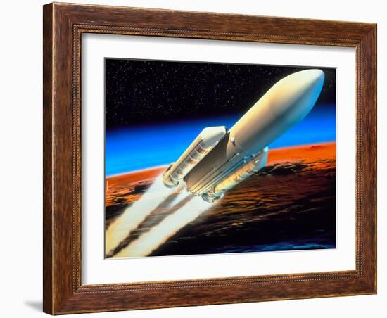 Art of Launch of Ariane 5 Rocket-David Ducros-Framed Photographic Print