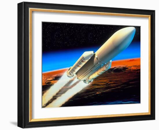 Art of Launch of Ariane 5 Rocket-David Ducros-Framed Photographic Print