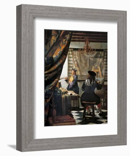Art of Painting-Johannes Vermeer-Framed Art Print