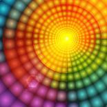 Abstract Colorful Shining Circle Tunnel Background-art_of_sun-Art Print