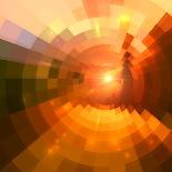 Abstract Colorful Shining Circle Tunnel Background-art_of_sun-Framed Art Print