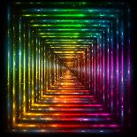 Abstract Colorful Shining Circle Tunnel Background-art_of_sun-Art Print