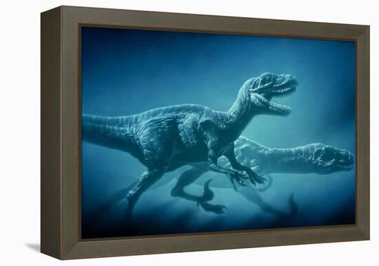 Art of Two Megaraptor Dinosaurs-Joe Tucciarone-Framed Premier Image Canvas