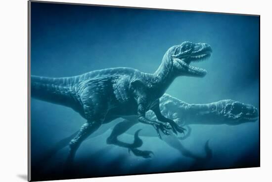 Art of Two Megaraptor Dinosaurs-Joe Tucciarone-Mounted Photographic Print