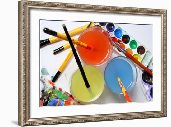 Art Palette And Watercolors-Tannouchka-Framed Photographic Print