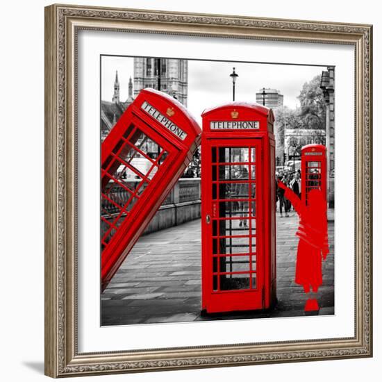 Art Print Series - Red Telephone Booths - London - UK - England - United Kingdom - Europe-Philippe Hugonnard-Framed Photographic Print
