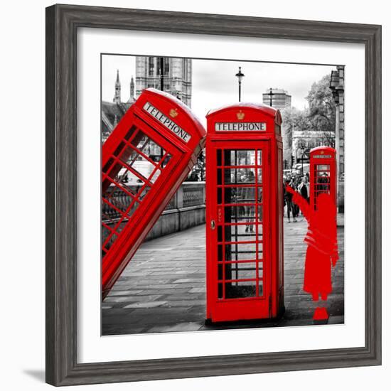 Art Print Series - Red Telephone Booths - London - UK - England - United Kingdom - Europe-Philippe Hugonnard-Framed Photographic Print