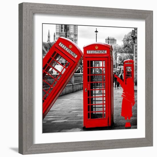 Art Print Series - Red Telephone Booths - London - UK - England - United Kingdom - Europe-Philippe Hugonnard-Framed Photographic Print