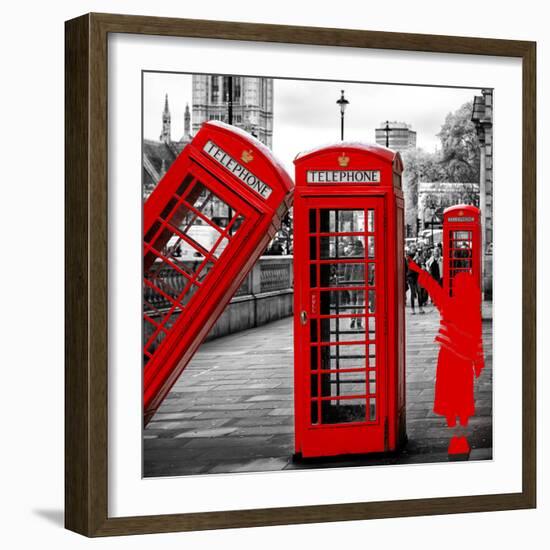 Art Print Series - Red Telephone Booths - London - UK - England - United Kingdom - Europe-Philippe Hugonnard-Framed Photographic Print