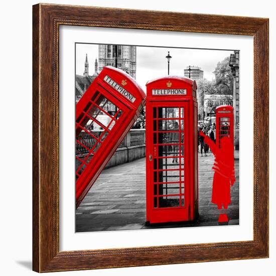 Art Print Series - Red Telephone Booths - London - UK - England - United Kingdom - Europe-Philippe Hugonnard-Framed Photographic Print