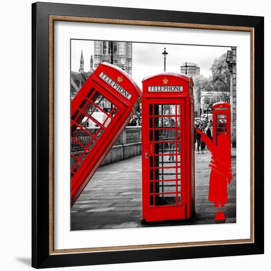 Art Print Series - Red Telephone Booths - London - UK - England - United Kingdom - Europe-Philippe Hugonnard-Framed Photographic Print