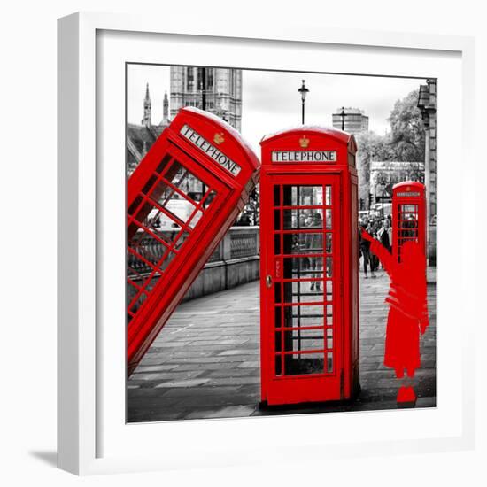 Art Print Series - Red Telephone Booths - London - UK - England - United Kingdom - Europe-Philippe Hugonnard-Framed Photographic Print