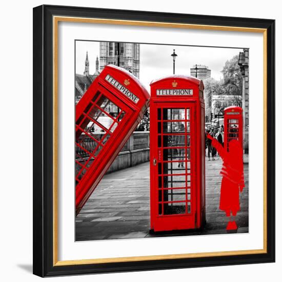 Art Print Series - Red Telephone Booths - London - UK - England - United Kingdom - Europe-Philippe Hugonnard-Framed Photographic Print