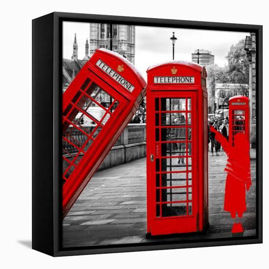 Art Print Series - Red Telephone Booths - London - UK - England - United Kingdom - Europe-Philippe Hugonnard-Framed Premier Image Canvas