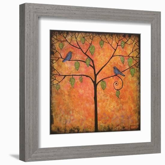 Art Print Tree of Life Tangerine Tango Sky-Blenda Tyvoll-Framed Art Print