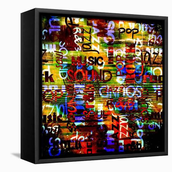 Art Urban Graffiti Raster Background-Irina QQQ-Framed Stretched Canvas