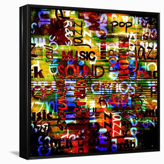 Art Urban Graffiti Raster Background-Irina QQQ-Framed Stretched Canvas