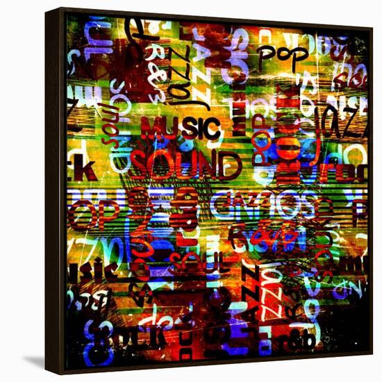 Art Urban Graffiti Raster Background-Irina QQQ-Framed Stretched Canvas