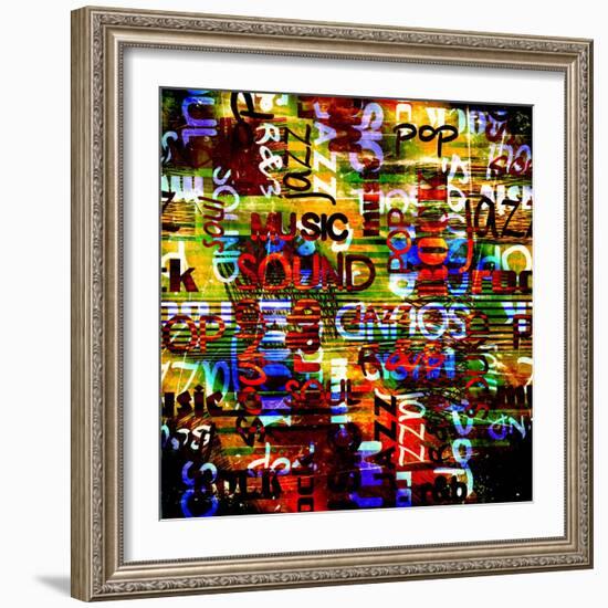 Art Urban Graffiti Raster Background-Irina QQQ-Framed Art Print