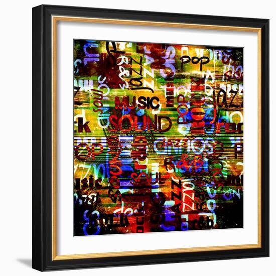 Art Urban Graffiti Raster Background-Irina QQQ-Framed Art Print