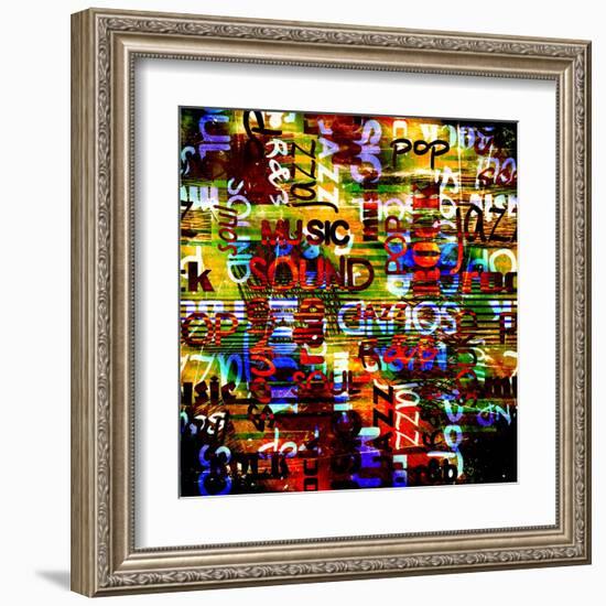 Art Urban Graffiti Raster Background-Irina QQQ-Framed Art Print