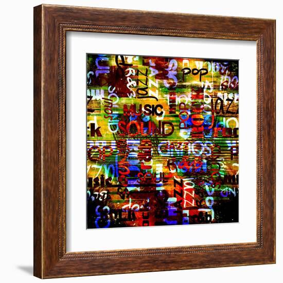 Art Urban Graffiti Raster Background-Irina QQQ-Framed Art Print