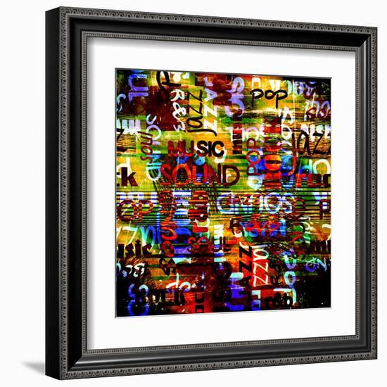 Art Urban Graffiti Raster Background-Irina QQQ-Framed Art Print