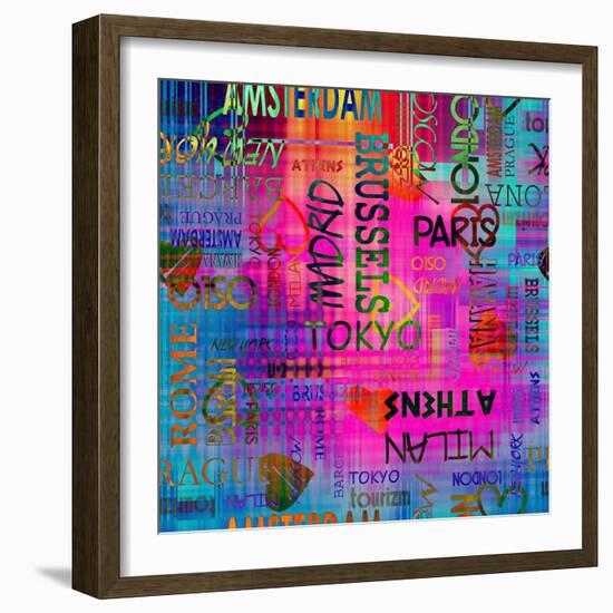 Art Vintage Word Pattern-Irina QQQ-Framed Art Print