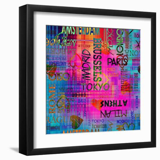 Art Vintage Word Pattern-Irina QQQ-Framed Art Print