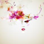 Beautiful Woman Pink Lips Formed by Abstract Blots. it Can Be Used on Any Background Color.-artant-Art Print