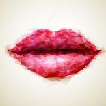 Beautiful Woman Lips Formed by Abstract Triangles-artant-Art Print