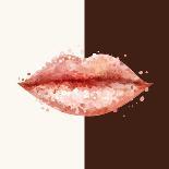 Beautiful Woman Pink Lips Formed by Abstract Blots. it Can Be Used on Any Background Color.-artant-Framed Art Print