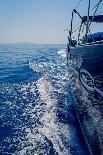 Mysterious Silhouette of Corfu Island over the Horizon with Navy Blue Sea Waves under the Dramatic-Artem Avetisyan-Photographic Print