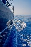 Luxury Navy Blue Sail Yacht is Sailing on High Speed in a Blue Sea with Waves Reflected in a Smooth-Artem Avetisyan-Photographic Print