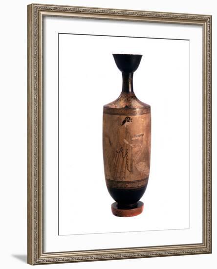 Artemis with a Swan. Lekythos, White-Ground, C490 Bc-null-Framed Photographic Print