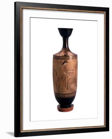 Artemis with a Swan. Lekythos, White-Ground, C490 Bc-null-Framed Photographic Print